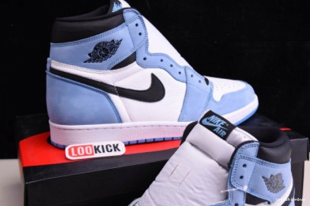 HIGH JORDAN BLACK WHITE 1 UNIVERSITY RETRO AIR 555088-134 BLUE 0715